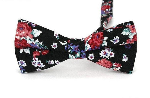 Black Floral Bow Tie Bow Ties JayKirbyTies 