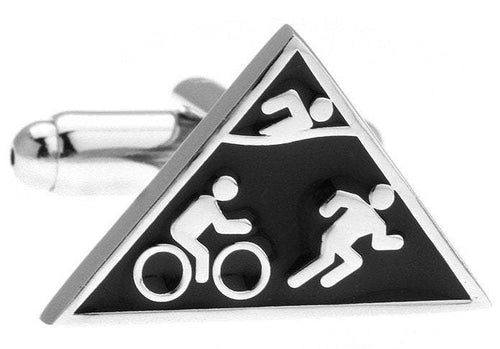 Black Ironman Triathlon Cufflinks Cufflinks JayKirbyTies 