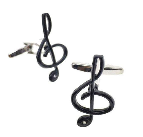 Black Musical Note Cufflinks Cufflinks JayKirbyTies 