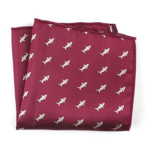 Burgundy Shark Pocket Square Pocket Squares JayKirbyTies 