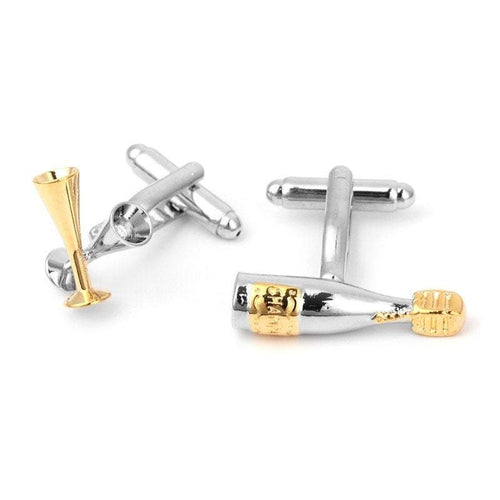 Champagne Flute & Bottle Cufflinks Cufflinks JayKirbyTies 