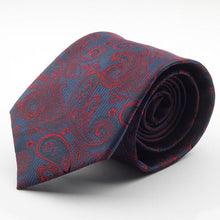 Load image into Gallery viewer, Dark Blue Red Jacquard Skinny Tie &amp; Pocket Square Tie + Square JayKirbyTies 