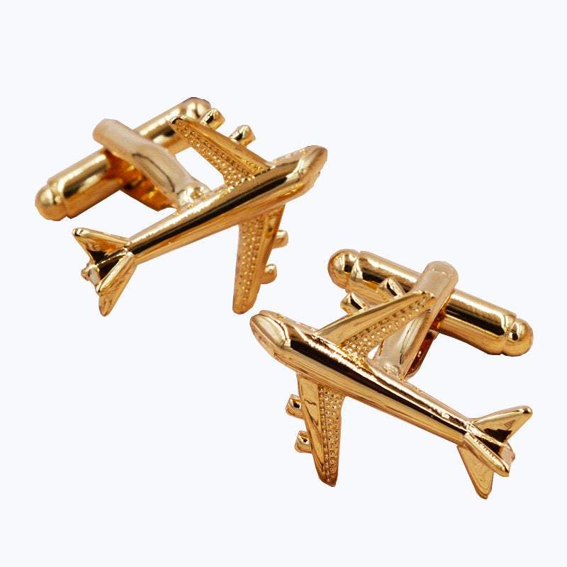 Gold 747 Airplane Cufflinks Cufflinks JayKirbyTies 