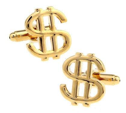 Gold Dollar Sign Cufflinks Cufflinks JayKirbyTies 