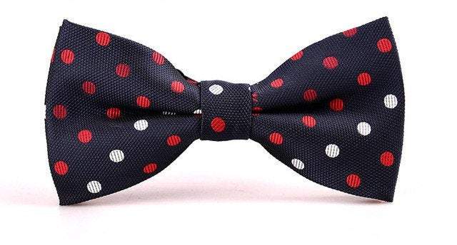 Navy Red & White Polka Dot Bow Tie Australia