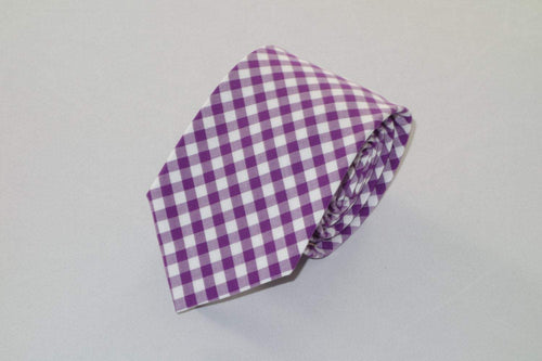 Purple Gingham Tie Neckties JayKirbyTies 