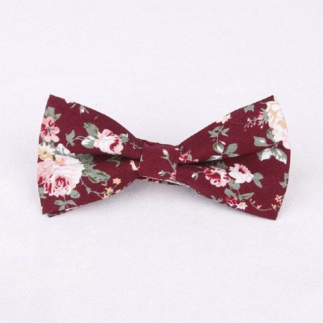 Red Floral Bow Tie Bow Ties JayKirbyTies 