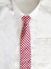 Load image into Gallery viewer, Red Gingham Tie Neckties JayKirbyTies 