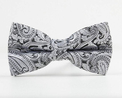 Silver Paisley Bow Tie Bow Ties JayKirbyTies 