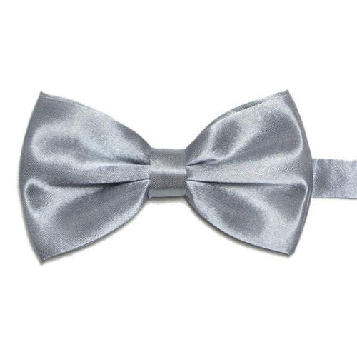 Silver Satin Deluxe Bow Tie Bow Ties JayKirbyTies 