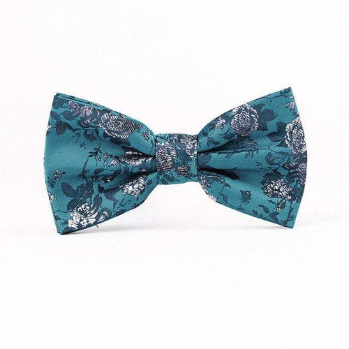 Teal Floral Bow Tie Australia