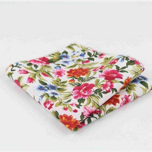 White Floral Pocket Square Pocket Squares JayKirbyTies 