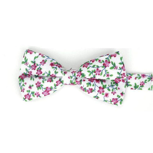 White & Purple Floral Bow Tie Australia