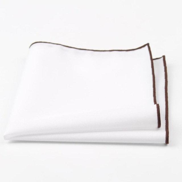 White/Brown Pocket Square Pocket Squares JayKirbyTies 