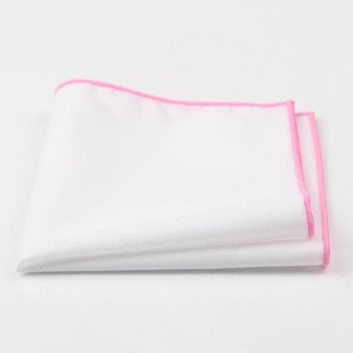 White/Pink Pocket Square Pocket Squares JayKirbyTies 