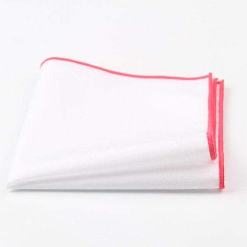 White/Pink Pocket Square Pocket Squares JayKirbyTies 